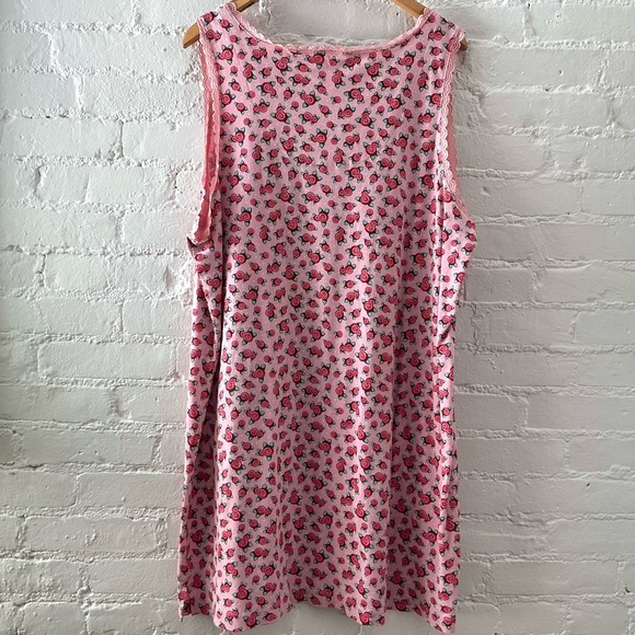 Vtg Mary Engelbreit Dreamwear Nightgown Womens Pink Floral Crochet Trim Cottage - Picture 8 of 13